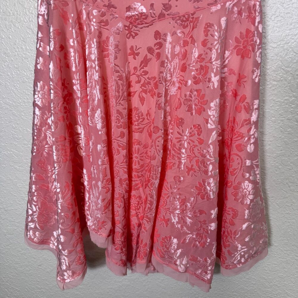 Free People Antoinette Mini Dress Womens Small Velvet Floral Flowy Skater Y2K - Picture 6 of 14